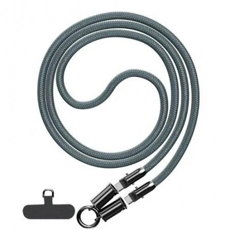 CORDON CABLE TIPO C. AC 60W 1.2M GRIS TRENZADO