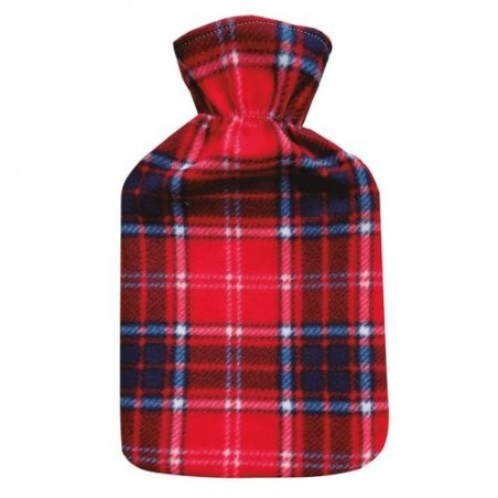 BOLSA DE AGUA CALIENTE 2L CUADRO ESCOCES ROJO