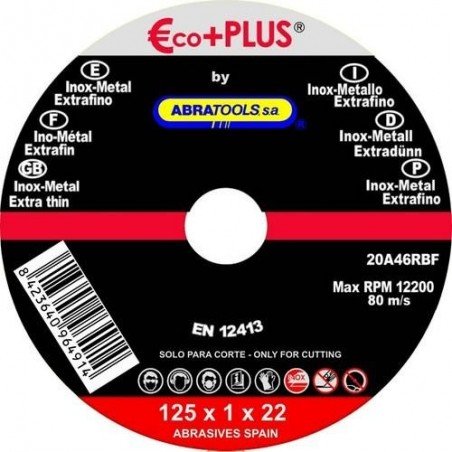 DISCO CORTE ACERO INOX 125X1X22.23MM A46RBF
