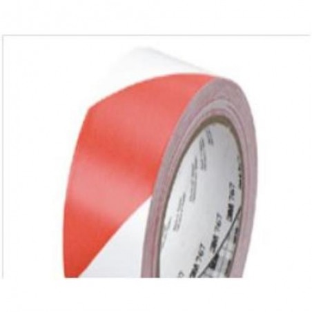 CINTA VINILO FRANJAS SEGURIDAD ROJO BLANCO 767