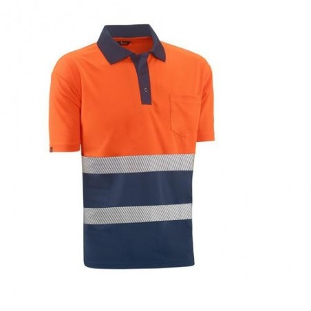 POLO M/C ALTA VISIBILIDAD LONDON NARANJ/MARINO T.L