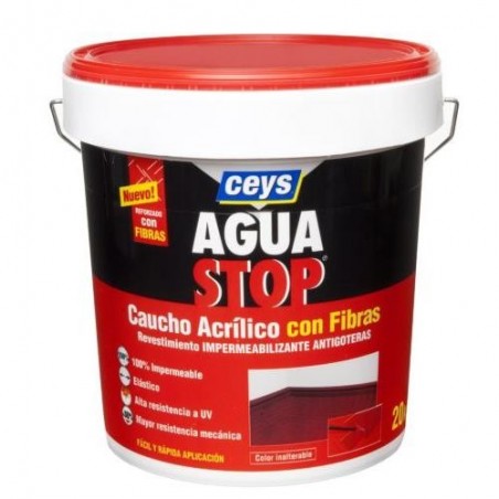 AQUASTOP CAUCHO ACRILICO CON FILTROS 20 KG.ROJO