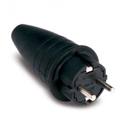 CLAVIJA MACHO TT. 16 AH. 250 V. GOMA NEGRA