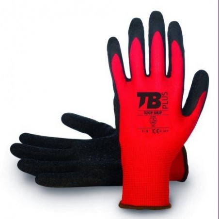 GUANTE POLIESTER ROJO S/COSTURAS 320P GRIP8