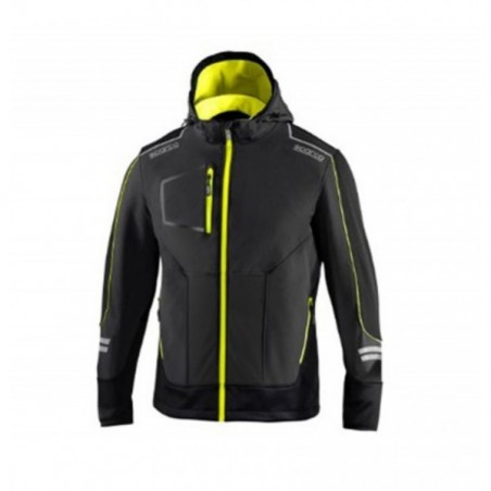 CHAQUETA TECH  SOFTSHELL GRIS/AMARILLO TALLA M