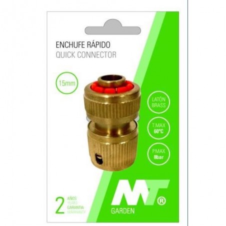 CONECTOR RAPIDO LATON CON STOP PARA MANGUERA 19MM